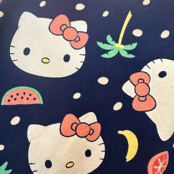 Hello Kitty Summer Fruit Navy Blue Pajama Short Set - Size Medium - Picture 4 of 5